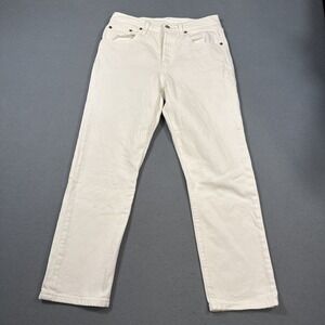 Levis Jeans Adult 27/26  White Denim 501 Skinny Button Fly Big E Premium